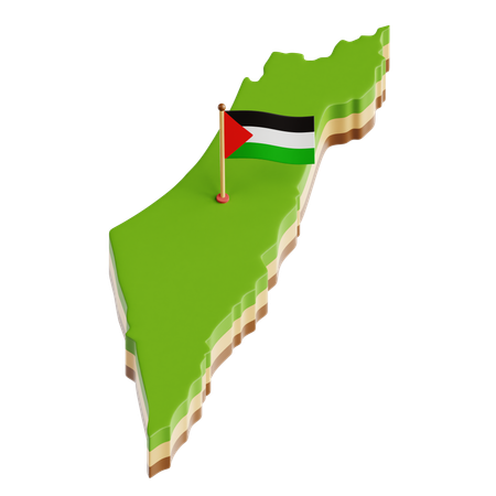 Free Palestinian Map  3D Icon