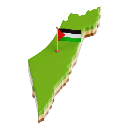 Free Palestinian Map  3D Icon