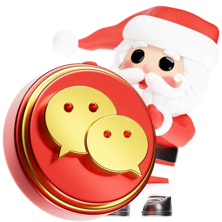 Free Papai Noel Calus com Wechat de Natal  3D Icon