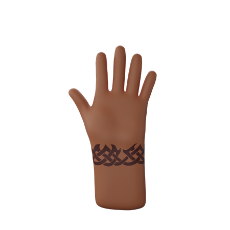 Free Pare o gesto com a mão com tatuagem na mão  3D Illustration