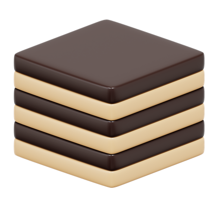 Free Pastel de capas de chocolate y vainilla  3D Icon