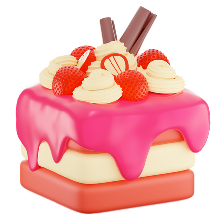 Free Pastel de fresa  3D Icon