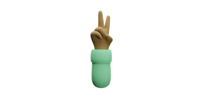 Free Peace hand gesture  3D Illustration