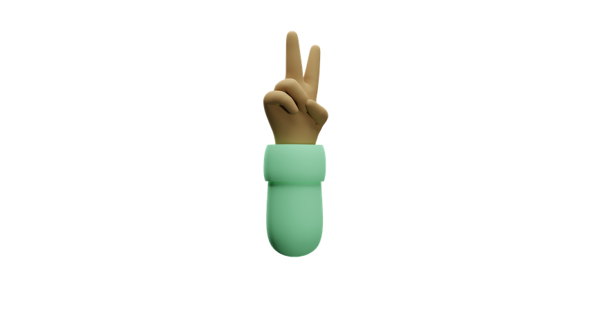 Free Peace hand gesture  3D Icon