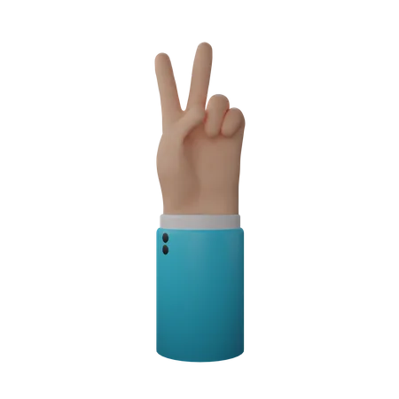 Free Peace hand sign  3D Illustration