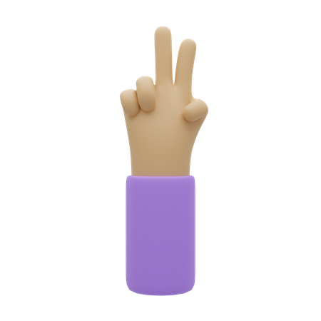 Free Peace Sign Hand Gesture  3D Icon