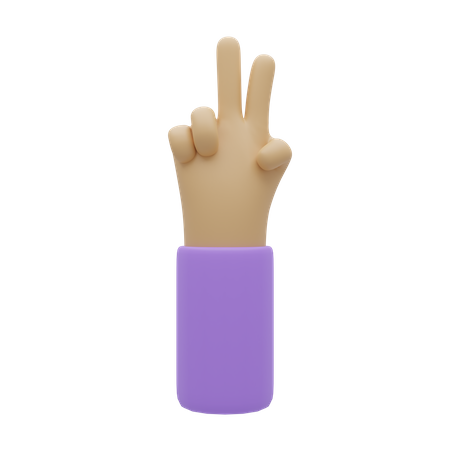 Free Peace Sign Hand Gesture  3D Illustration