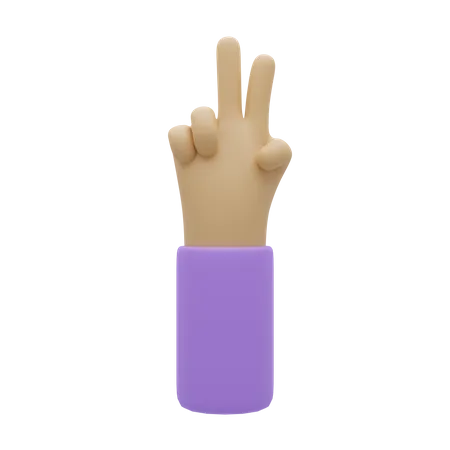 Free Peace Sign Hand Gesture  3D Illustration