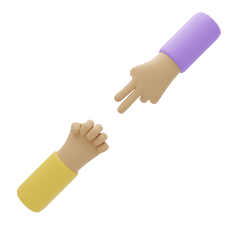Free Pedra, papel, tesoura, mão  3D Icon
