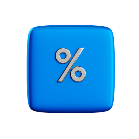 Free Percentage Button  3D Icon