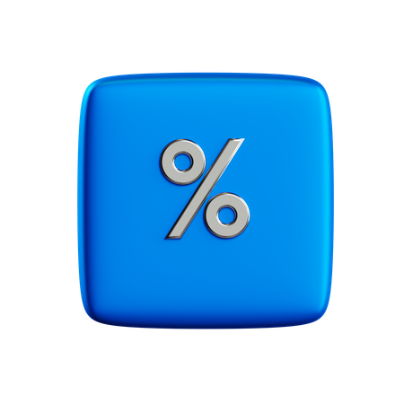 Free Percentage Button  3D Icon