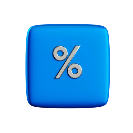 Free Percentage Button  3D Icon