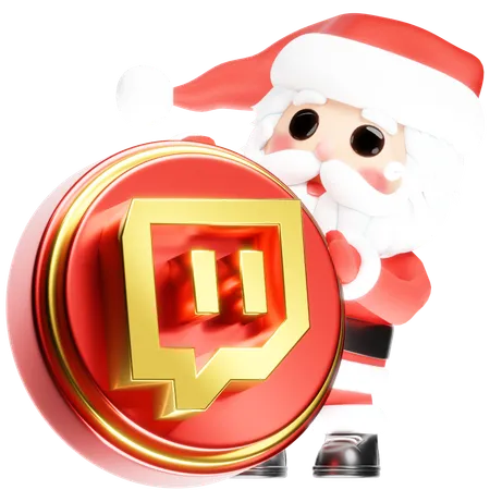 Free Père Noël Calus avec Twitch de Noël  3D Icon