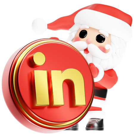 Free Père Noël Calus avec Noël Linkedin  3D Icon