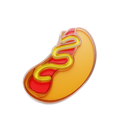 Free Hot dog  3D Illustration
