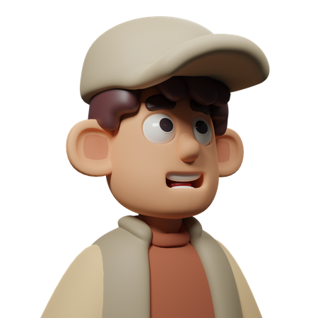Free Personaje con expresión preocupada  3D Icon