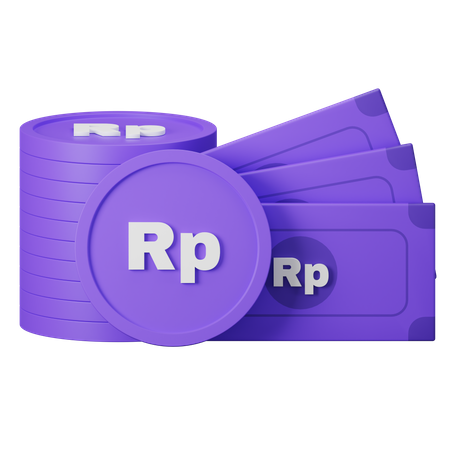 Free Pièce d'argent Rupiah  3D Icon