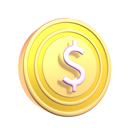 Free Pièce d'un dollar  3D Icon