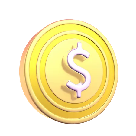 Free Pièce d'un dollar  3D Icon