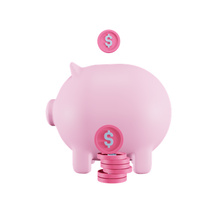 Free Piggy Bank  3D Illustration