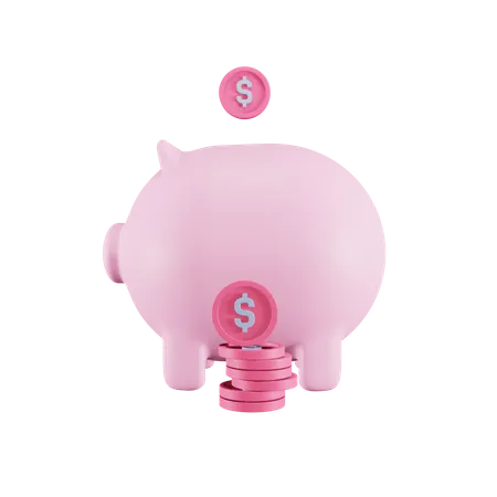 Free Piggy Bank  3D Illustration