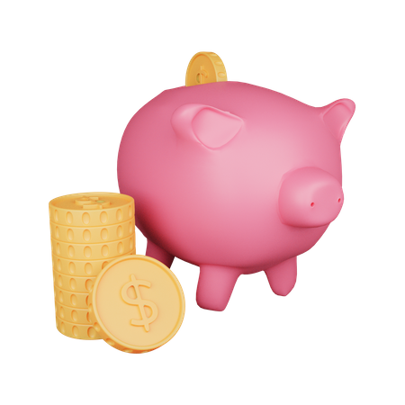 Free Piggy Bank  3D Illustration