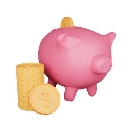 Free Piggy Bank  3D Illustration