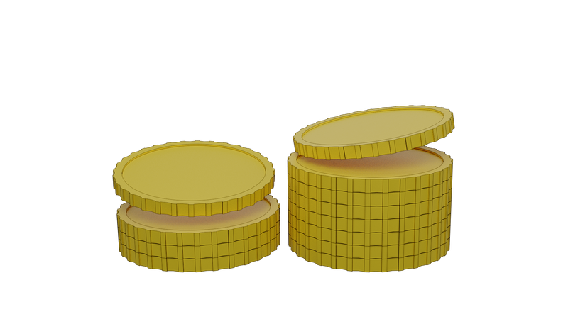 Free Pila de monedas de oro  3D Icon