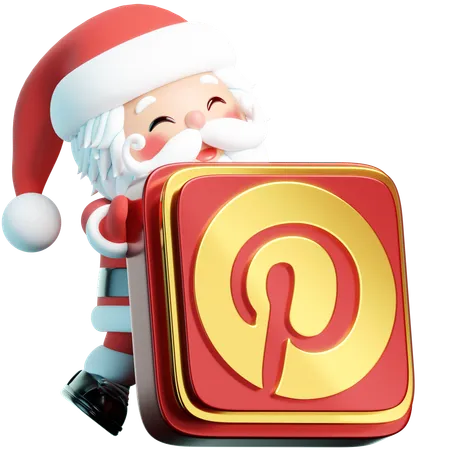 Free Pinterest Exhibits Santa Featuring The Pinterest Logo In A Creative 3 D Space Sharing Festive Inspirations And Creative Ideas 3D Icon