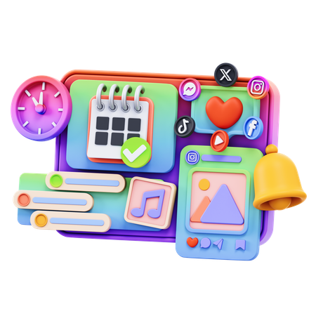 Free Planejamento de mídias sociais  3D Icon