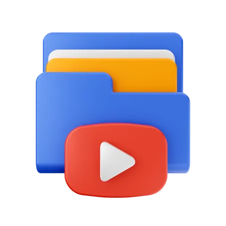 Free Play Button Folder  3D Icon