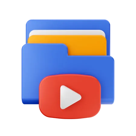 Free Play Button Folder  3D Icon