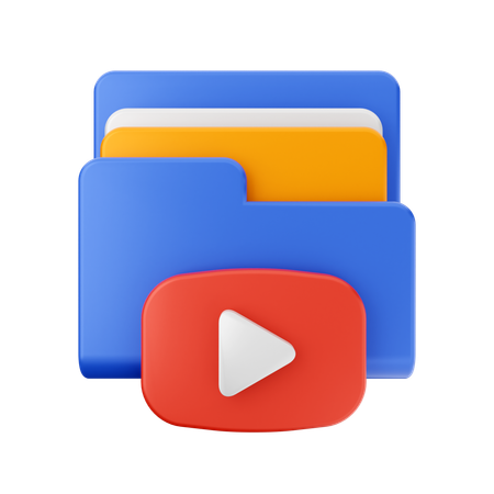 Free Play Button Folder  3D Icon