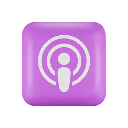 Free Podcasts de manzana  3D Logo