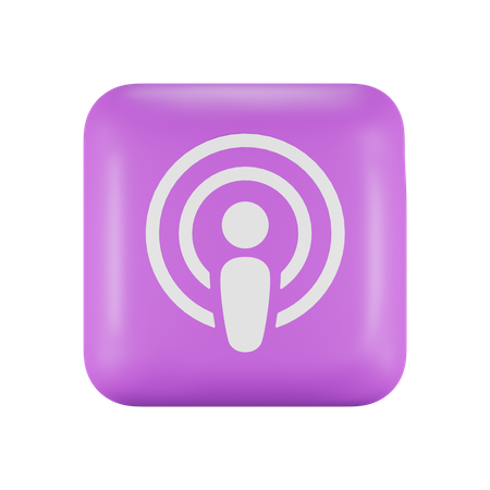 Free Podcasts sur la pomme  3D Icon