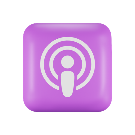 Free Podcasts sur la pomme  3D Logo