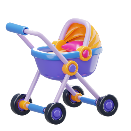 Free Poussette de bébé  3D Icon