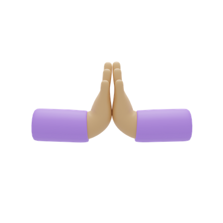 Free Prayer Hand Gesture  3D Icon
