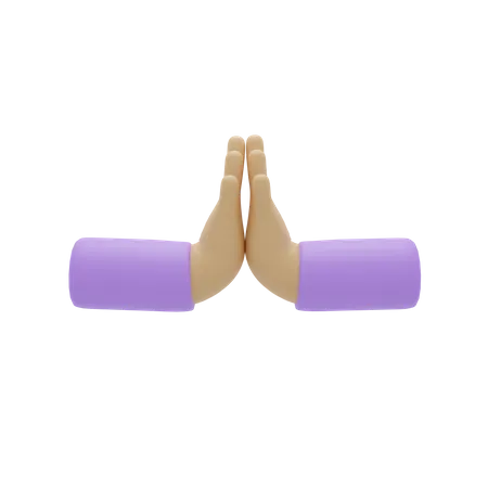 Free Prayer Hand Gesture  3D Illustration