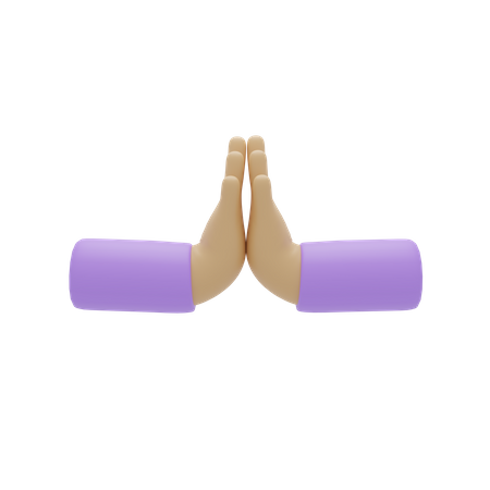 Free Geste de la main de prière  3D Illustration