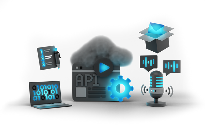 Free Programação de API  3D Icon