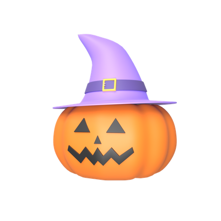 Free Pumpkin with hat  3D Icon