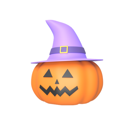 Free Pumpkin with hat  3D Illustration