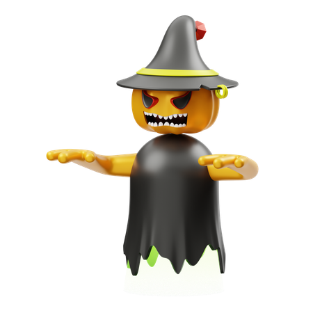 Free Pumpkin With Hat  3D Illustration