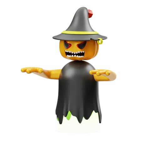 Free Pumpkin With Hat  3D Illustration