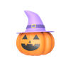 pumpkin with witch hat design asset