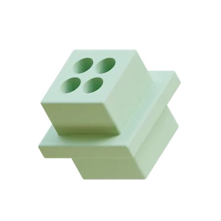 Free Quad Hole Cuboid  3D Icon