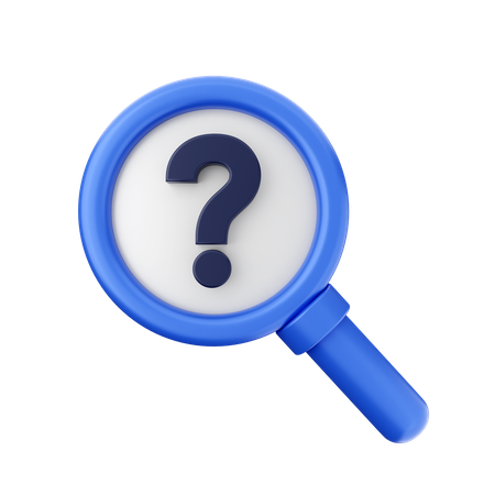 Free Question Mark Magnifying Glass  3D Icon