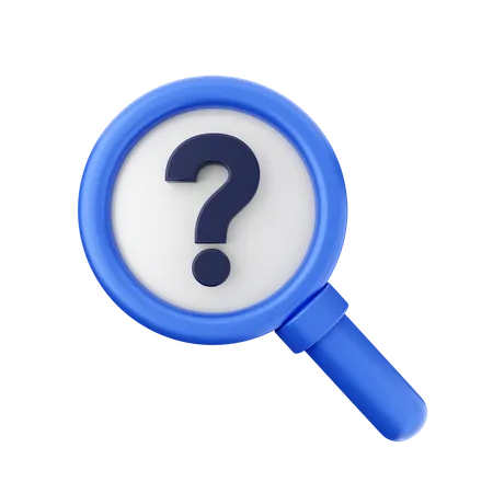 Free Question Mark Magnifying Glass  3D Icon