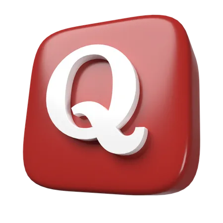Free Quora 3 D Logo Icon 3D Icon